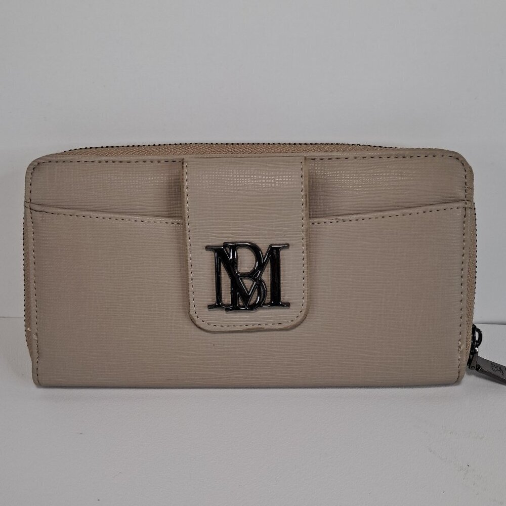 Badgley Mischka Zip Around Flap Front Pocket Taupe Wallet